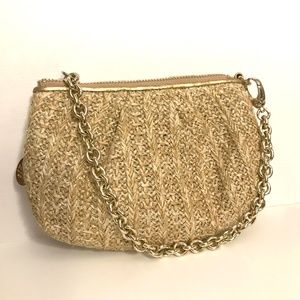 Henri Bendel sparkling straw bag wristlet